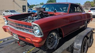 67 Chevy II SS Nova 28 Small Tire radials BBC TH400 going home finally 😎 [upl. by Granny]