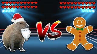 New Years Capybara vs Gingerbread Meme battle [upl. by Nauqram893]