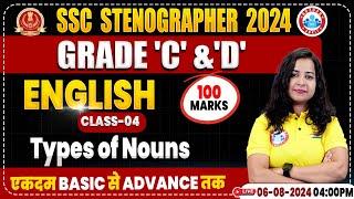 SSC Stenographer 2024  Types of Noun  SSC Stenographer English Classes 2024 4  Steno Grade C amp D [upl. by Edi]