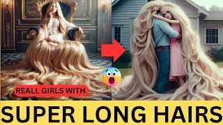 Top 10 Super Long Hair Beauties You Wont Believe  Real Rapunzel [upl. by Tad]