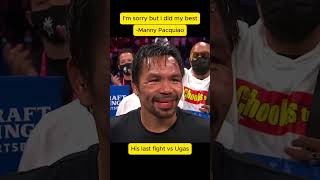 Manny Pacquiao apologizing after losing vs Ugas mannypacquiao ugas boxing pacman [upl. by Say]