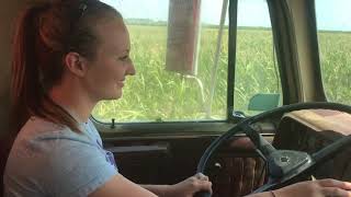 Teaching BrookeAnna How To Drive the Silage Truck [upl. by Dorice761]