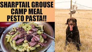 Sharptail Grouse Pest Pasta Camp Meal On The Prairie [upl. by Jehius]