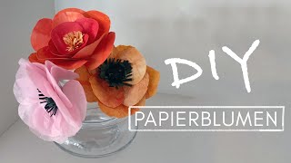 DIY Frühlingsdeko  Papierblumen Vasen in HerzForm amp Hängedingsi mit Trockenblumen [upl. by Annaliese]