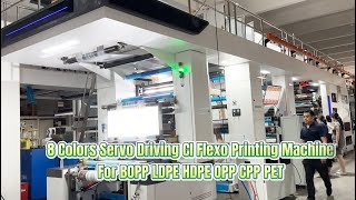 8color CI flexo printing machine for LPDE HDPE BOPP PET with a speed of 250mmin faster and stable [upl. by Orimar]