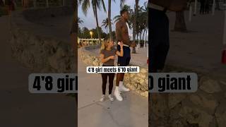 4’8 GIRL MEETS 6’10 GIANT‼️🫨🤝tall shortgirl funny shorts shortsvideo tallguy dlafam [upl. by Ecnedurp]