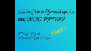 Linear differential equation using Laplace transform examplePART1 by easy maths easy tricks [upl. by Sil]