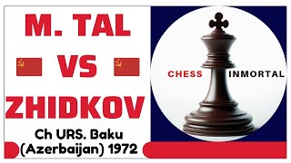 Mikhail Tal vs Valery Zhidkov Ch URS Baju Azerbaijan 1972 [upl. by Lesly378]