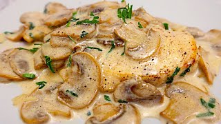 Rezept für Hähnchenbrust mit Champignons in Sahnesauce Einfach und sehr lecker [upl. by Annahtur]