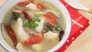 Tom Yum Soup w Fish Recipe ต้มยำปลา  Hot Thai Kitchen [upl. by Zeidman]