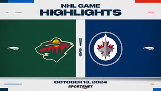 NHL Highlights  Wild vs Jets  October 13 2024 [upl. by Lybis]