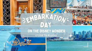 Embarkation Day on the Disney Wonder for our Cruise to Alaska Sail Away Deck Party and more [upl. by Pooley]