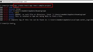 Fix npx createreactapp Error No Such File or Directory lstat C\Usersusername\AppData\npm [upl. by Wilscam]