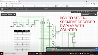 BCD SEVENSEGMENT DECODER DISPLAY WITH COUNTER SIMULATION USING CIRCUITVERSE ONLINE SIMULATORPART2 [upl. by Cown]