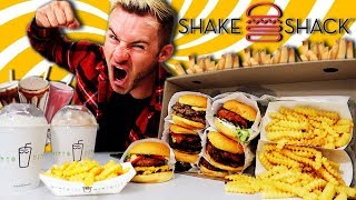 THE SUPERCHARGED SHAKE SHACK MENU CHALLENGE 11000 CALORIES [upl. by Luthanen]