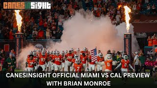 CanesInsight Official Preview MIAMI VS CAL With Former Canes Punter Brian Monroe [upl. by Pearla829]