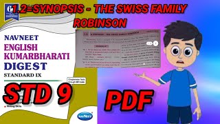 9 Std  English  Lesson no 12 SYNOPSISTHE SWISS FAMILY ROBINSON Digest  Life  RSYTV Study [upl. by Ahswat967]