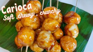 SOFT CHEWY AND CRUNCHY CARIOCA GLUTINOUS RICE BALL  Glutinous Carioca [upl. by Eceinaj]