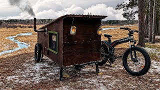 COLD NIGHT IN A BIKE CAMPER by the Mississippi River [upl. by Macguiness]