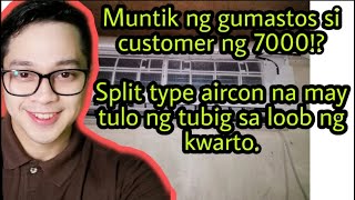 Split type aircon water leak muntik na gumastos si customer ng 7000VID23 [upl. by Tnek924]