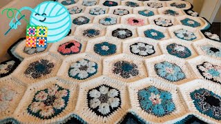 Crochet an African Flower Weighted Blanket Fast and Easy [upl. by Fanchie982]