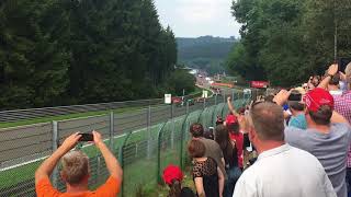 F1 Belgium GP 17 First Lap along Kemmel Straight out of Eau Rouge SpaFrancorchamps [upl. by Frodine325]