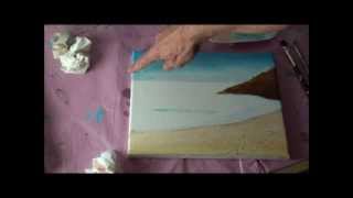 Malen mit Acryl Romantische Küstenlandschaft Teil 12  Tutorial  Maltechniken [upl. by Cyrus]