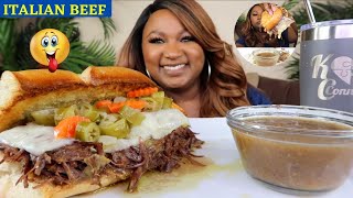 ITALIAN BEEF SANDWICH MUKBANG [upl. by Leyes103]