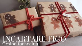 OMINO FOCACCINA impacchettare figo Come creare una carta per incartare i regali [upl. by Cordalia]