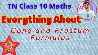 Cone and frustum formula  Mensuration  Class 10 Maths [upl. by Nwatna]