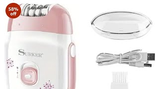 SURKER SK521 Compact Professional Cordless Women Epilator [upl. by Nida722]