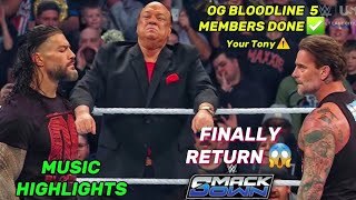 Paul Heyman returned as CM Punk joined OG Bloodlines team  Smackdown highlights today wwe music [upl. by Eellehs556]