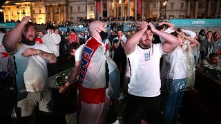 England fans mourn Euro 2020 final heartbreak after penalty shootout [upl. by Alenairam]