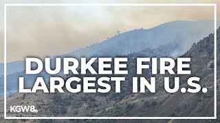 Hundreds of firefighters tackle Durkee Fire in eastern Oregon the largest wildfire in US [upl. by Novyert]