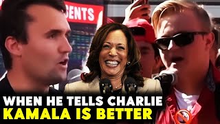 He Tells Charlie Kirk Kamala Harris is better then Trump  MM  Mind Matters [upl. by Breech]