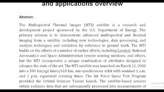 Multispectral thermal imager mission and applications overview [upl. by Sterne]