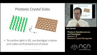 nanoHUBU Nanophotonic Modeling L15 Photonic Bandstructures and Bandgaps Crystal Waveguides [upl. by Alfons85]