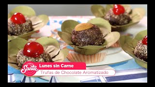 La cocina de Sarita  Trufas de chocolate aromatizado con coco tostado [upl. by Ynavoeg]