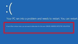 How to fix DRIVERVERIFIERDETECTEDVIOLATION in windows 88110 [upl. by Arquit]