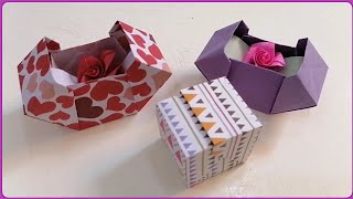 Geschenkbox basteln anleitung  Origami Box Falten [upl. by Janeen]