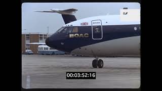 1970s London Heathrow BOAC VC10 707 747 Landing [upl. by Mattias]