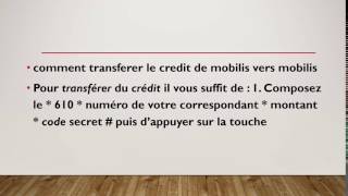 comment transferer le credit de mobilis vers mobilis [upl. by Joub]