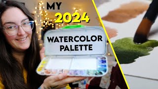 See what watercolors Im taking into 2024 ✶ Palette setup and swatching [upl. by Cristi]