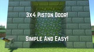 3x4 Piston Door Simple And Easy Minecraft Bedrock [upl. by Keslie]