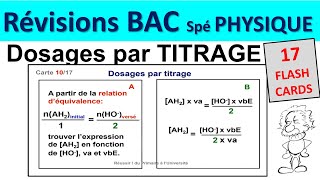 Révisions rapides Bac et ECE Dosages par titrages Spécialité physique Chimie [upl. by Adnav752]