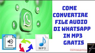 Come convertire file audio di whatsapp in mp3 GRATIS [upl. by Aneala]