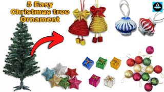 5 Easy Christmas tree Ornament MakingChristmas tree DecorationsChristmas Crafts [upl. by Rebak]