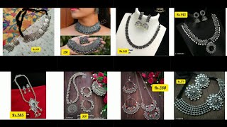 best affordable oxidised jewellery with priceoxidised silver jewellery onlinelink in description [upl. by Mazur216]