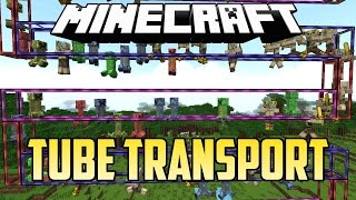 TUBE TRANSPORT SYSTEM Mod De Ascensores  Minecraft Mod 1710 [upl. by Leissam491]