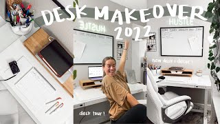 REORGANIZING MY DESK SPACE desk makeover  upgradedesk tour 2022 [upl. by Leonanie772]